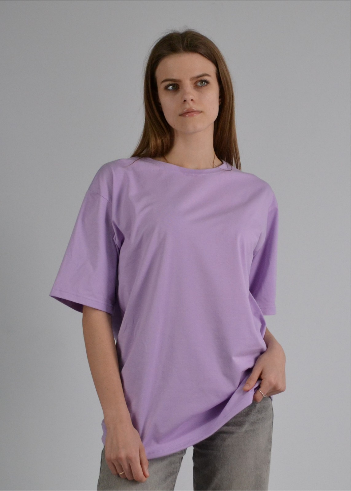 Футболка жіноча оверсайз лаванда S-XL
